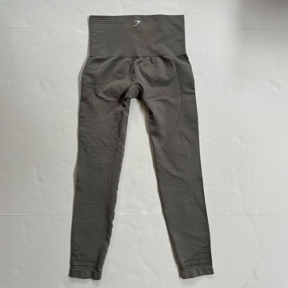 Gymshark High Waisted Seamless Leggings Womens Grey Marl Small Gym Athleisure - Picture 4 of 13
